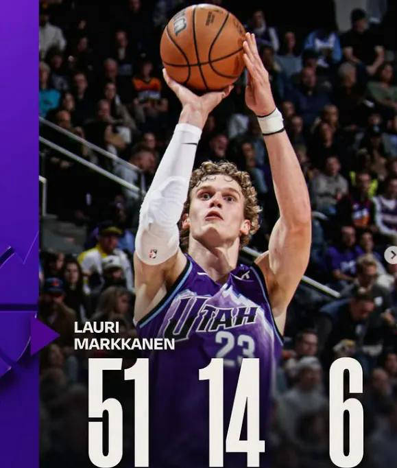 犹他爵士马尔卡宁狂砍51分创历史神纪录